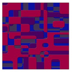 Offset Puzzle Rounded Graphic Squares In A Red And Blue Colour Set Large Satin Scarf (square) by Mariart