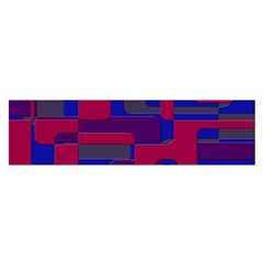 Offset Puzzle Rounded Graphic Squares In A Red And Blue Colour Set Satin Scarf (oblong)