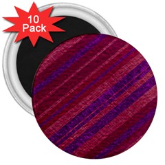 Maroon Striped Texture 3  Magnets (10 Pack)  by Mariart