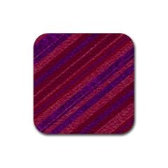 Maroon Striped Texture Rubber Coaster (square) 