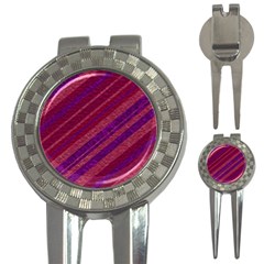 Maroon Striped Texture 3-in-1 Golf Divots