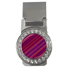 Maroon Striped Texture Money Clips (cz)  by Mariart