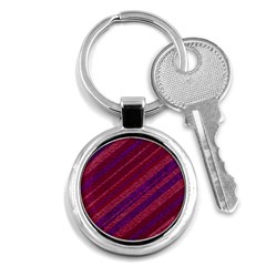 Maroon Striped Texture Key Chains (round) 