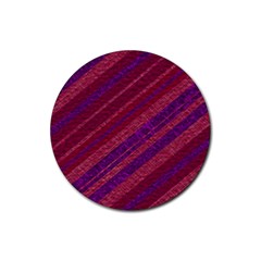 Maroon Striped Texture Rubber Round Coaster (4 Pack) 