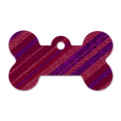 Maroon Striped Texture Dog Tag Bone (two Sides) by Mariart