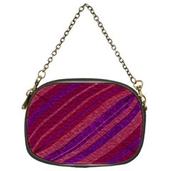 Maroon Striped Texture Chain Purses (one Side) 