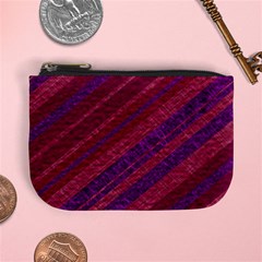 Maroon Striped Texture Mini Coin Purses by Mariart