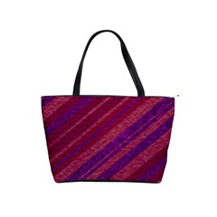 Maroon Striped Texture Shoulder Handbags