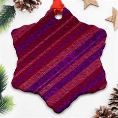 Maroon Striped Texture Ornament (snowflake)