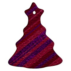 Maroon Striped Texture Ornament (christmas Tree)  by Mariart