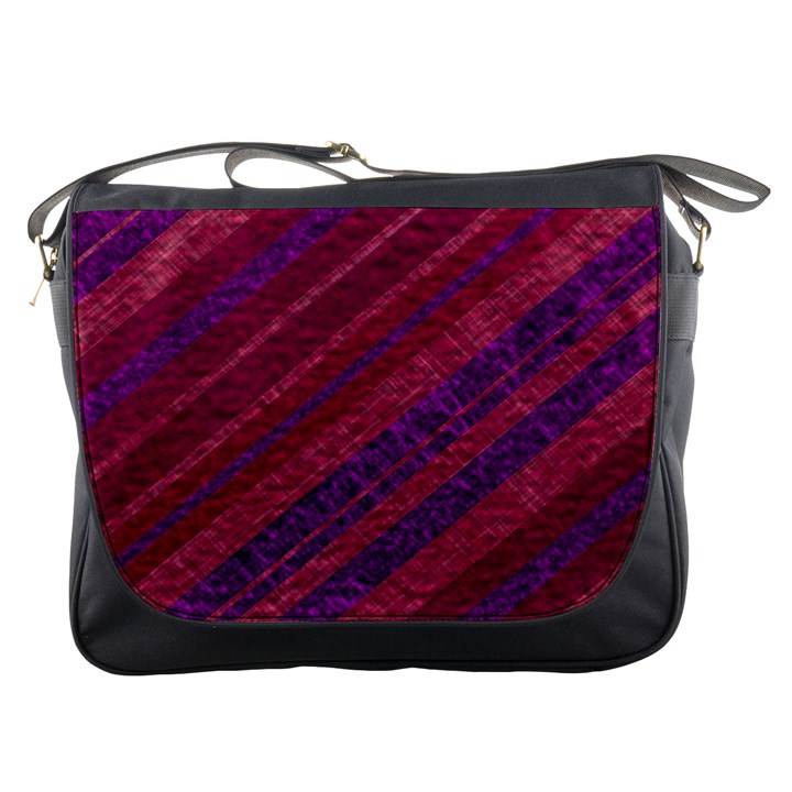 Maroon Striped Texture Messenger Bags