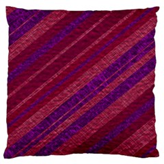 Maroon Striped Texture Large Cushion Case (one Side) by Mariart