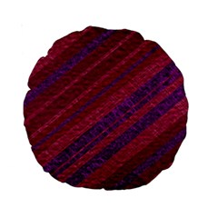 Maroon Striped Texture Standard 15  Premium Round Cushions by Mariart