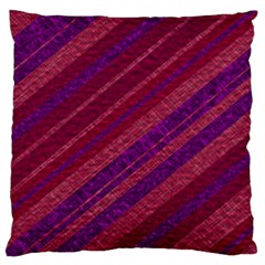 Maroon Striped Texture Standard Flano Cushion Case (one Side)