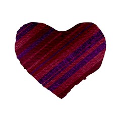 Maroon Striped Texture Standard 16  Premium Flano Heart Shape Cushions by Mariart