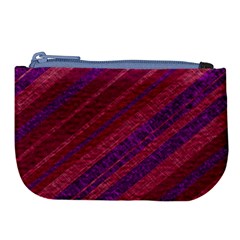 Maroon Striped Texture Large Coin Purse by Mariart