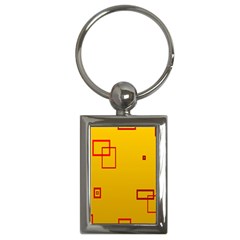 Overlap Squares Orange Plaid Red Key Chains (rectangle) 