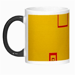 Overlap Squares Orange Plaid Red Morph Mugs