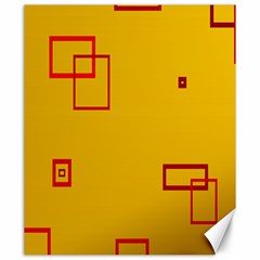 Overlap Squares Orange Plaid Red Canvas 20  X 24   by Mariart