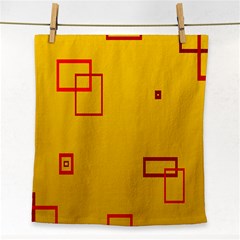 Overlap Squares Orange Plaid Red Face Towel by Mariart