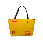 Overlap Squares Orange Plaid Red Shoulder Handbags Back