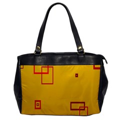 Overlap Squares Orange Plaid Red Office Handbags by Mariart