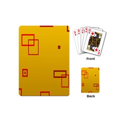 Overlap Squares Orange Plaid Red Playing Cards (mini)  by Mariart