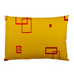 Overlap Squares Orange Plaid Red Pillow Case (two Sides) by Mariart