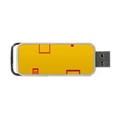 Overlap Squares Orange Plaid Red Portable Usb Flash (one Side)