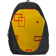 Overlap Squares Orange Plaid Red Backpack Bag by Mariart