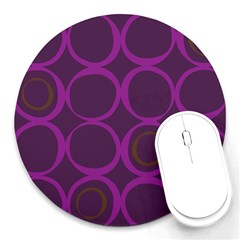 Original Circle Purple Brown Round Mousepads