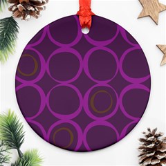 Original Circle Purple Brown Ornament (round)