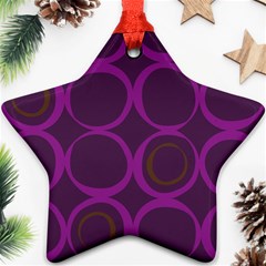 Original Circle Purple Brown Ornament (star) by Mariart