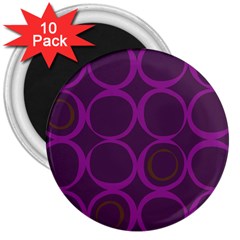 Original Circle Purple Brown 3  Magnets (10 Pack)  by Mariart