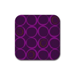 Original Circle Purple Brown Rubber Coaster (square)  by Mariart