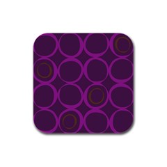 Original Circle Purple Brown Rubber Square Coaster (4 Pack)  by Mariart