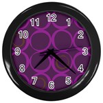 Original Circle Purple Brown Wall Clocks (Black) Front