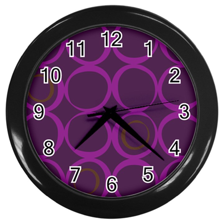 Original Circle Purple Brown Wall Clocks (Black)