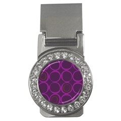 Original Circle Purple Brown Money Clips (CZ) 