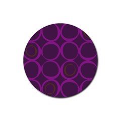 Original Circle Purple Brown Rubber Coaster (round)  by Mariart