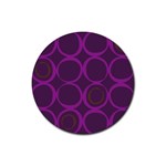 Original Circle Purple Brown Rubber Round Coaster (4 pack)  Front