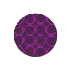 Original Circle Purple Brown Magnet 3  (round) by Mariart