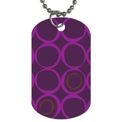 Original Circle Purple Brown Dog Tag (One Side)