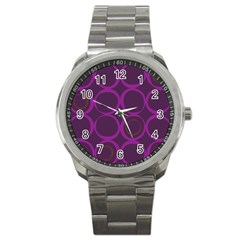 Original Circle Purple Brown Sport Metal Watch by Mariart