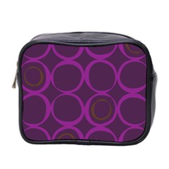 Original Circle Purple Brown Mini Toiletries Bag 2-side