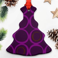 Original Circle Purple Brown Christmas Tree Ornament (Two Sides)