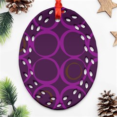 Original Circle Purple Brown Ornament (Oval Filigree)