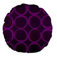 Original Circle Purple Brown Large 18  Premium Round Cushions by Mariart