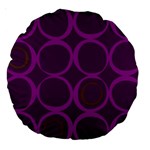 Original Circle Purple Brown Large 18  Premium Round Cushions Back