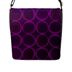 Original Circle Purple Brown Flap Messenger Bag (l) 